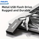 USB Флешка Карта памяти PHILIPS Брелок Накопитель 128Гб металлическая Черная - изображение 2
