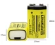 Аккумулятор LiitoKala USB-9V-1100, 6F22 (крона), USB-C, 9V, 1100mAh, LED - изображение 3