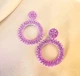 Жіночі сережки усипані стразами jewelry Рожевого кольору - зображення 1
