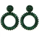 Жіночі сережки усипані стразами jewelry Зеленого кольору - зображення 7