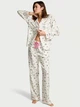 Фланелева піжама (сорочка + штани) Victoria's Secret Flannel Long Pajama Set S Long Білий (27138623) - изображение 1