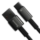 Кабель Baseus Tungsten Gold Fast Charging USB-A to Type-C 100 w 20V 5A 1м (CAWJ000001) Black - изображение 4