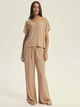 Піжама (футболка + штани) жіноча Esotiq Corenso 43825-84X L Пісочна (5903972695548) - зображення 1