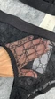 Ажурний комплект жіночої білизни із логотипом «GUCCI» - Розмір XL - чорний - изображение 2