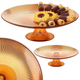 Patera na tort Vilde szklana na nóżce Bursztynowa 28 cm (8721037043557) - obraz 4