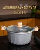 Большая алюминиевая кастрюля с крышкой Ø28 см, объемом 8 литров, с антипригарным покрытием, для приготовления различных блюд, серая - изображение 1