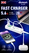 Сетевой фильтр-удлинитель DYXON US-D03 28W 4xUSB-C + 6xUSB-A FAST CHARGER 2M White - изображение 2