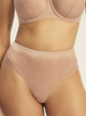 Majtki brazyliany damskie z wysokim stanem Esotiq Korin 43587-84X S Beżowe (5903972613597) - obraz 1