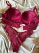 Комплект бюстгальтер push-up и трусики танга 313 CHLX бордовый 85C/XL - изображение 3