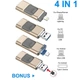 USB Флешка 4в1 512GB Type-C/Micro/Lightning/USB для телефона / компьютера iPhone/Android Золотистый - изображение 3