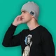 Портативная колонка ШАПКА с bluetooth наушниками SPS Hat BT True. Цвет: серый MV-35 - изображение 2