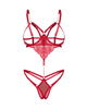Ефектне боді Obsessive MATILDEA cupless & crotchless teddy (відкрита чашка, інтимний виріз) Червоний S/M (SX3606) - зображення 3