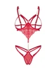 Ефектне боді Obsessive MATILDEA cupless & crotchless teddy (відкрита чашка, інтимний виріз) Червоний S/M (SX3606) - зображення 4
