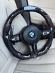 Руль из Кованого Карбона Красный BMW M + LED экран F-серия F15 F16 F20 F21 F25 F26 F30 F31 F32 F34 F35 F36 - изображение 1