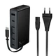 Адаптер мережевий HOCO Modern PD робочий стіл з telescopic cable C151A |1USB/6Type-C, 50W/3A, PD/QC| Black - зображення 9