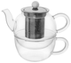 Чайник для заварювання Orion скляний з заварником і чашкою 300 / 350 мл Прозорий 2 елементи (8592381220976) - зображення 1