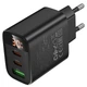 Сетевое зарядное устройство Borofone BA98A Ilustre with digital display PD30W (1USB-A/2C) Black - изображение 5