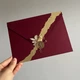 Конверт з дизайнерського паперу А5 формату з позолотою та декором червоного кольору - изображение 5