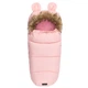 Зимний конверт в коляску MoMi Sleeping Bag Pink теплый спальный мешок в коляску для новорожденного, санки, автокресло, универсальный детский конверт на зиму с капюшоном, утепленный конверт-спальник для девочки, флисовый конверт в коляску - изображение 3
