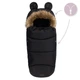 Зимний конверт в коляску MoMi Sleeping Bag Black теплый спальный мешок в коляску для новорожденного, санки, автокресло, универсальный детский конверт на зиму с капюшоном, конверт зимний в коляску, флисовый конверт в коляску - изображение 5