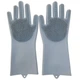 Перчатки силиконовые Kitchen Gloves for washing dishes для мойки посуды Grey (10508-hbr) - изображение 3