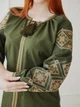 Вишиванка жіноча хакі з льону Аист 4Profi 2XL(52) - зображення 2