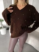 Удлиненный свитер из мягкого трикотажа Оne size 42-48 Коричневый (4965) - изображение 4
