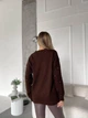 Удлиненный свитер из мягкого трикотажа Оne size 42-48 Коричневый (4965) - изображение 3