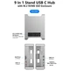 Док станция Хаб Blueendless MAC908 9 в 1 USB Type-C с поддержкой M2 SSD NVMe для Mac Mini M4 / M4 Pro 9 портов - изображение 6