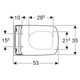 Унитаз подвесной Geberit Selnova Rimfree Square 501.961.00.1 с сидением Soft Close Click2Clean - изображение 4
