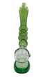 Бонг стеклянный Saxo Green Bubbler 18 см Саксо Грин Баблер двойной спиральный с турбокикером зелёный - изображение 2