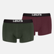 Zestaw majtek męskich typu bokserki Levi`s Men Solid Basic Trunk Org Co 2P 37149-1165 M 2 szt. Zielony/Czerwony - obraz 1