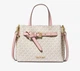 Cумка Michael Kors Emilia small logo satchel, white/pink - зображення 1