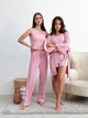Пижама женская четверка халат майка шорты брюки Comfort Collection L-XL пудра - изображение 1