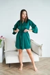 Комплект домашний женский халат и ночная рубашка Onora Collection S-M изумруд - изображение 2