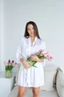 Комплект домашній жіночий халат і нічна сорочка Onora Collection S-M білий - зображення 6