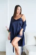 Комплект домашній жіночий халат і нічна сорочка Onora Collection S-M темно-синій - зображення 1