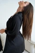 Комплект домашний женский халат и ночная рубашка Onora Collection S-M черный - изображение 3