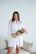 Комплект домашній жіночий халат і нічна сорочка Onora Collection L-XL білий - зображення 4