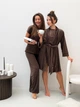 Комплект жіночий четвірка халат футболка шорти штани Evelyn Collection L-XL коричневий - зображення 3