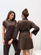 Комплект жіночий четвірка халат футболка шорти штани Evelyn Collection L-XL коричневий - зображення 4
