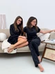 Комплект женский четверка халат футболка шорты штаны Evelyn Collection S-M черный - изображение 9