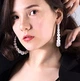 Женские сережки -кольца с каскадными бусинами jewelry Золотистые-белые - изображение 4