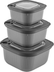 Набор контейнеров Idea Home 00685 Line Box Gray 3 шт (00685 Gray) - изображение 1