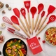Набір кухонних предметів Kitchenware Set 12 предметів Силікон Червоний - зображення 2