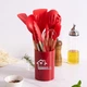 Набір кухонних предметів Kitchenware Set 12 предметів Силікон Червоний - зображення 4