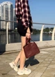 Женская кожаная сумка с тремя секциями Vintage 22981 Красный - изображение 12