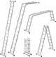 Drabina aluminiowa wielofunkcyjna ModernHome by Multistore 4 x 4 przegubowa składana WK4210-4B (5905817009244) - obraz 2