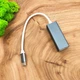 Сетевой адаптер переходник Type-C - RJ45 LAN Ethernet 100 Мбит/с Metal Grey (48906) - изображение 3