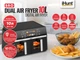 Аерогриль мультипіч iHunt Bro Dual Air Fryer 10L з подвійною зоною 5+5 л, 2200 Вт, сенсорне керування, чорна - зображення 7